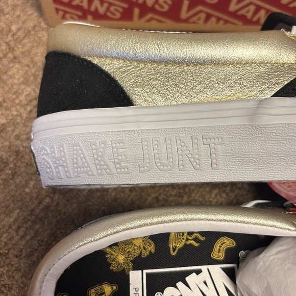 Vans Black and Gold Slip-On Sneakers - Picture 2 of 5